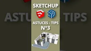 Miniature : TIPS 3 - ASTUCE N°3 Background Fond d'écran #short #sketchup #tutorial #tips #astuces #free