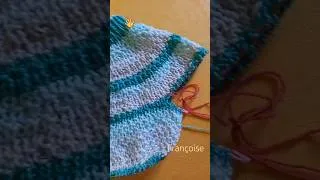 Miniature : Avancée du pull Enfant Top Down mixte au point de Blé et en 6 tailles / Création Tricot - Françoise