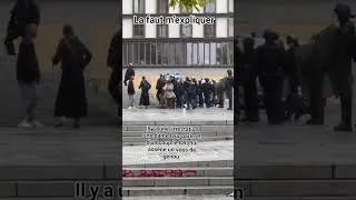 Miniature : La milice macronienne en action : un crs abruti porte un coup d'une extrême violence à une dame