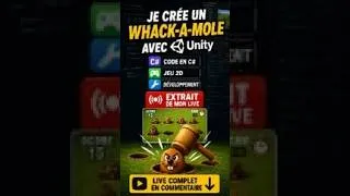 Miniature : Je crée un Whack-a-Mole avec Unity 🎮 #Shorts