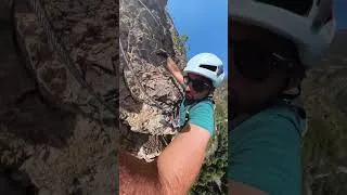 Miniature : La fin plutôt athlétique et aérienne du parcours noir de la #viaferrata des Gorges de la Durance.