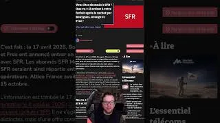 Miniature : SFR vendu à Orange, Free et Bouygues ? Ce qui va vraiment changer