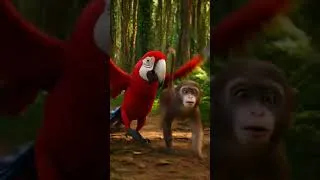 Miniature : Course Incroyable : Le Perroquet Macaw Défie le Singe dans une Course Drôle ! 🦜🐒
