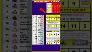 Miniature : PRONOSTIC PMU QUINTÉ+ DIMANCHE 07 JUIN 2026 SHORTS#