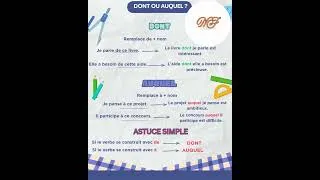 Miniature : La différence entre DONT et AUQUEL : pronoms relatifs #grammaire_française #pronoms relatifs