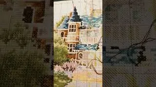 Miniature : European town #paintingfairycrossstitch Duo avec @moeralespetitescroix #flosstube