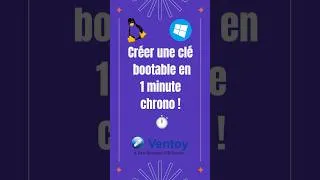 Miniature : Créer une clé bootable en 1 minute chrono ! ⏰#shorts #tutorial #astucepc