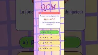 Miniature : Question du jour : Calculer la fonction de demande du facteur capital. QCM#economics#shorts