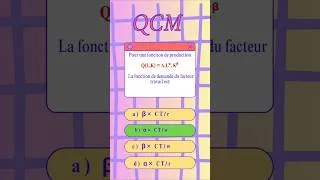 Miniature : Question du jour : Calculer la fonction de demande du facteur travail. QCM#economics#shorts