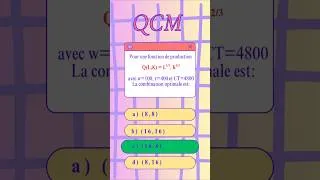 Miniature : Question du jour : Calculer la combinaison optimale. QCM#economics#shorts